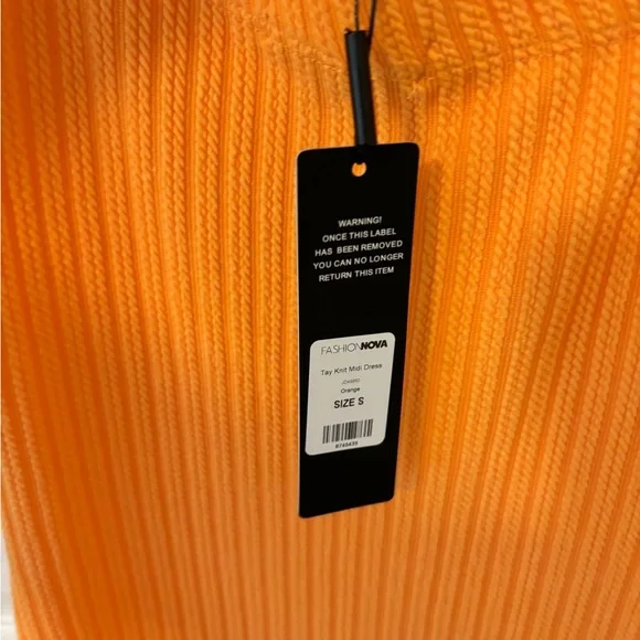 NWT Fashion Nova Orange Dress Size Small - Picture 6 of 6
